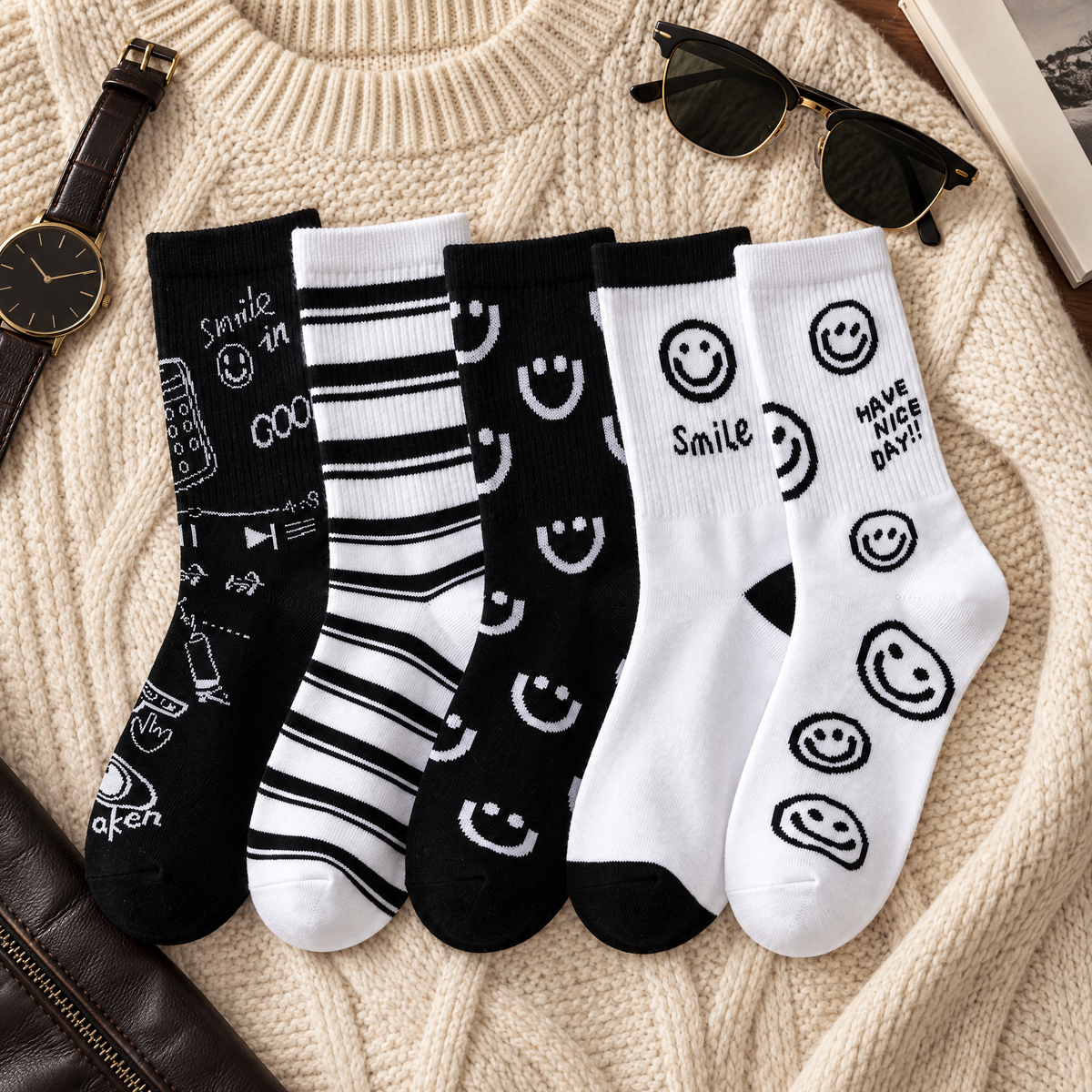 جوارب Smile Socks بتنسيق رجالي راقٍ