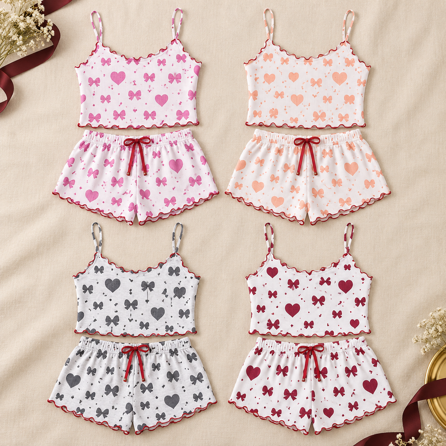 Pyjamas d’été côtelés Femme Chic